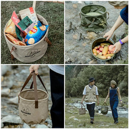 Naturehike foldable round bucket 10L - Light Brown