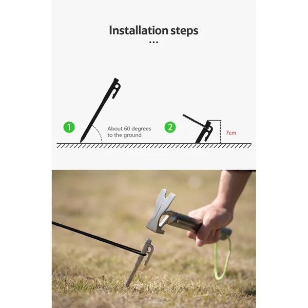 Naturehike Large Stainless Steel Tent Peg 25cm - Silver
