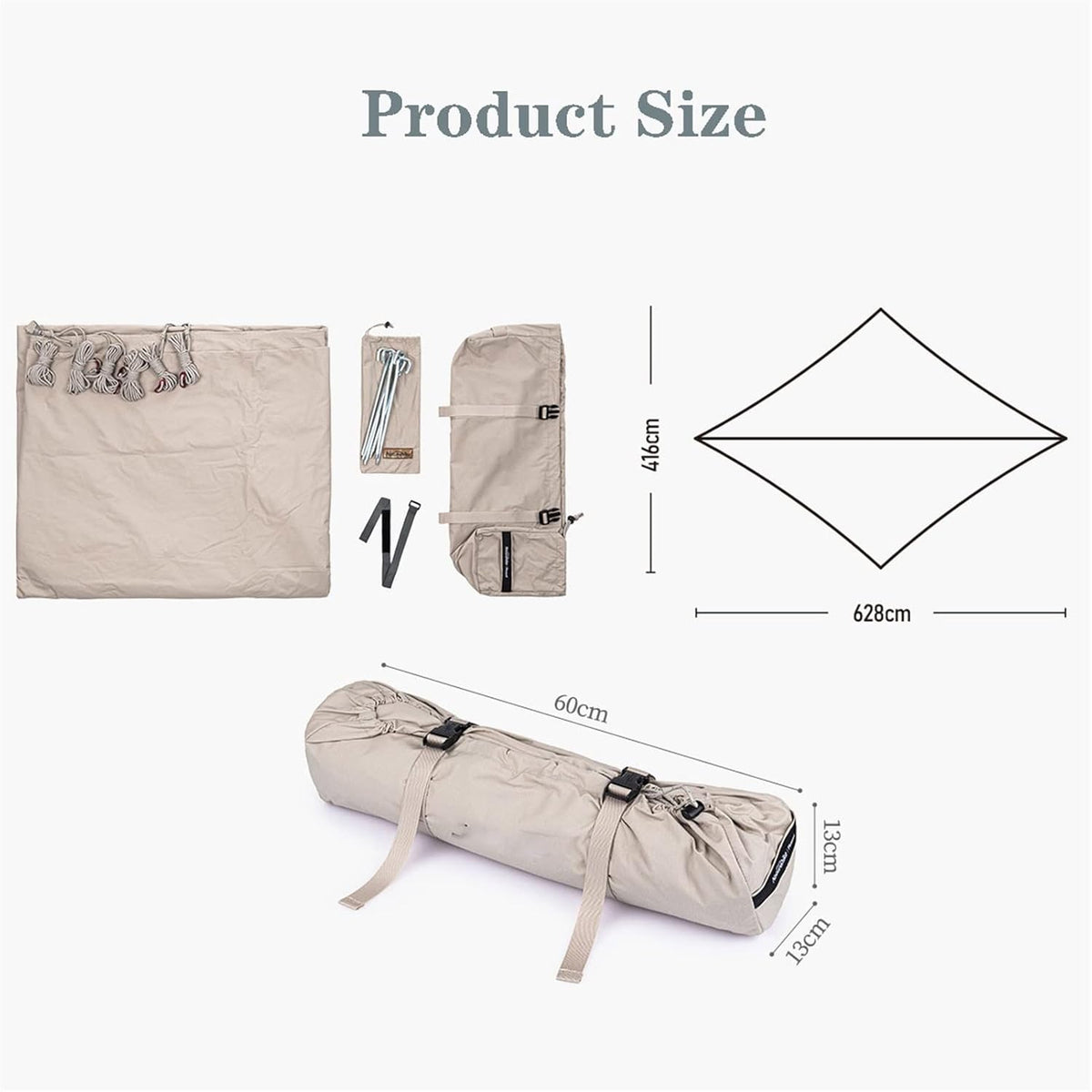 Naturehike Pleased-Cotton square Canopy without pole - Green