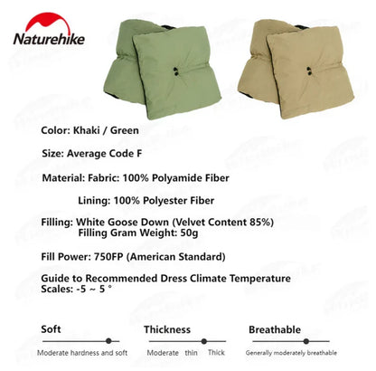 Naturehike drawstring down scarf - Green