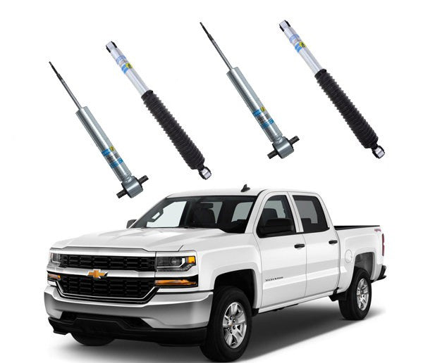 BILSTEIN | 0-1.85″ FRONT ADJUSTABLE & 0-1″ REAR 5100 SHOCKS KIT | CHEVY/GMC 1500 4WD 2014-2018