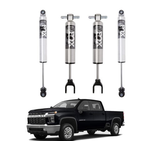 FOX | 1.5-2.5″ FRONT & 0-1″ REAR 2.0 PERFORMANCE SHOCKS KIT | CHEVY/GMC 2500HD 4WD 2020+