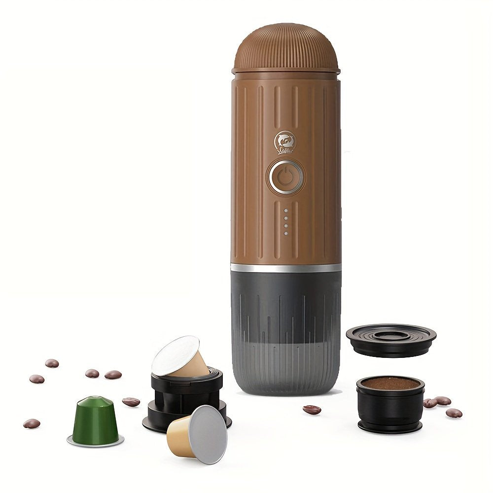 iCafilas 2-in-1 Portable Espresso Maker - Brown