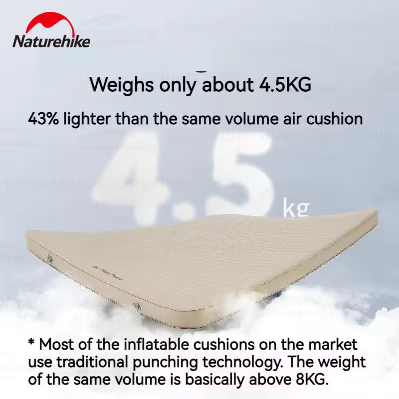 Naturehike Yugu Double Comfort Automatic Inflatable Cushion With Inner Inflatable Pump 200x132x12 - Beige