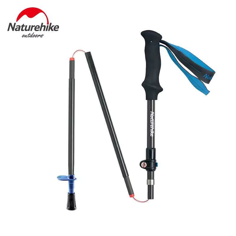 Naturehike ST07 All Carbon 5-node Folding Trekking Pole - Sky Blue (115-135CM)
