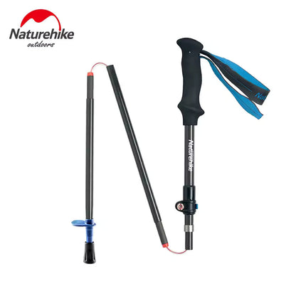 Naturehike ST07 All Carbon 5-node Folding Trekking Pole - Sky Blue (115-135CM)