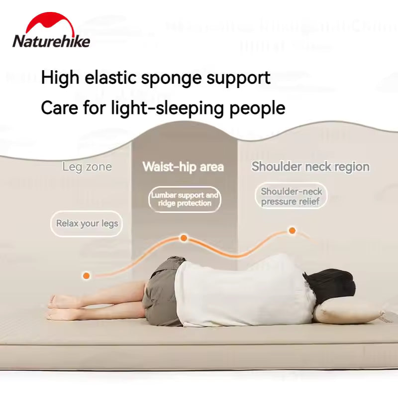 Naturehike Yugu Double Comfort Automatic Inflatable Cushion With Inner Inflatable Pump 200x132x12 - Beige