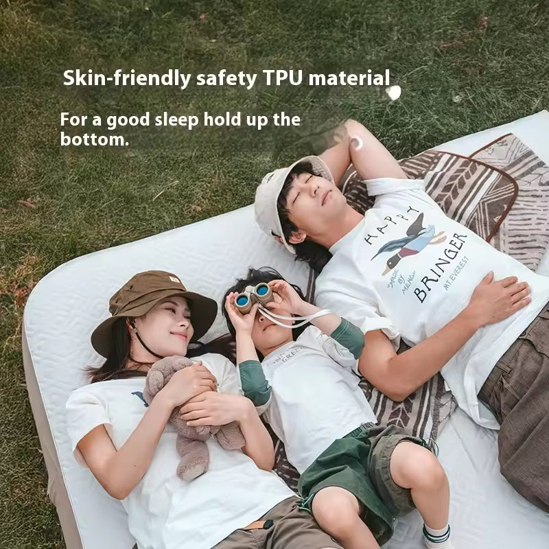 Naturehike DREAM Series Brushed Inflatable Air Mattress with Built-in Pump 200x150x20- Ice Coffee