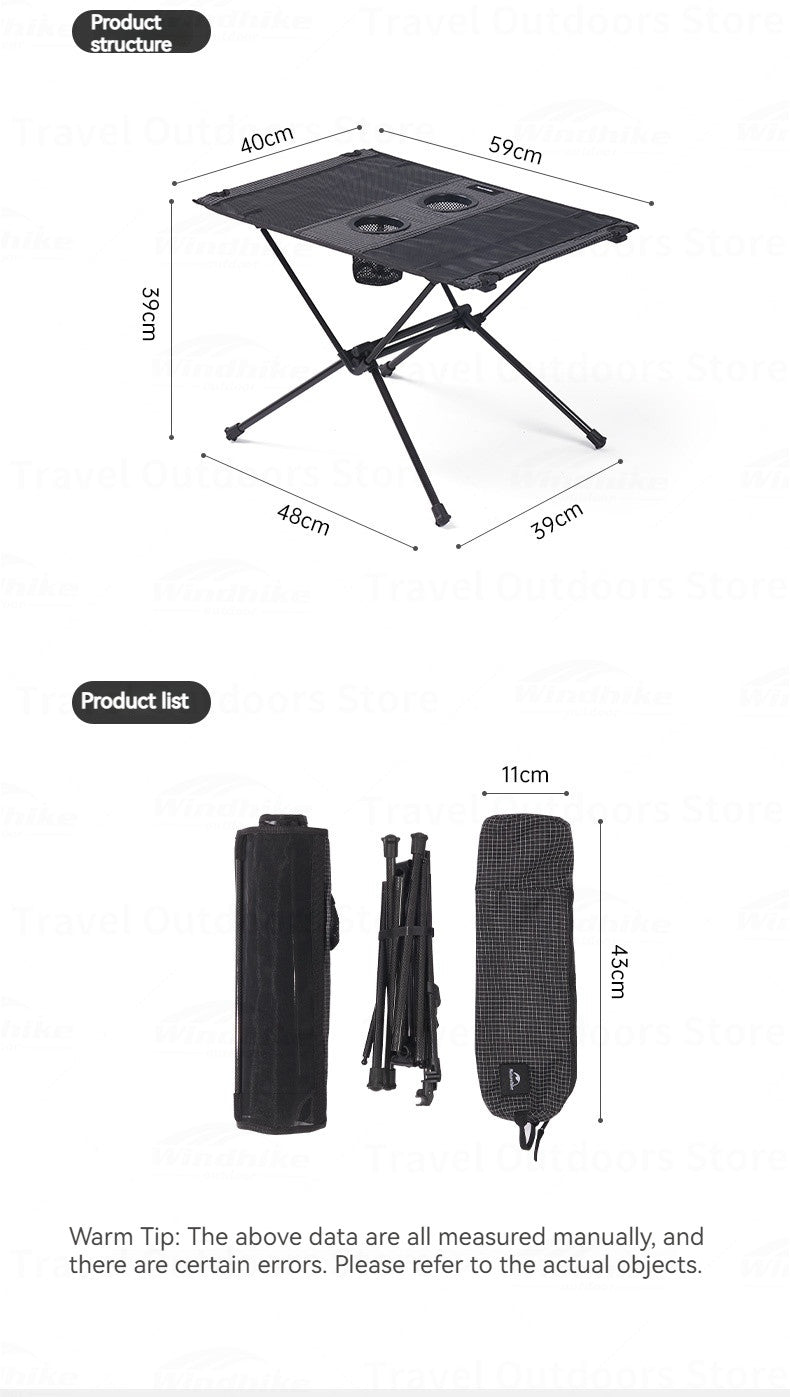 Naturehike FT07 Foldable Camping Table - Carbon Fibre (600g)