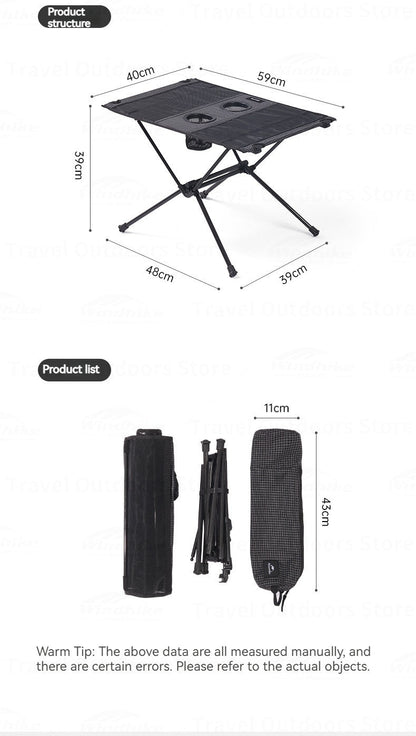 Naturehike FT07 Foldable Camping Table - Carbon Fibre (600g)