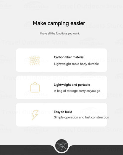 Naturehike FT07 Foldable Camping Table - Carbon Fibre (600g)