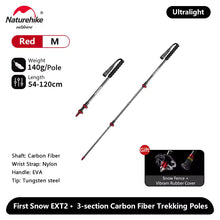 Naturehike ST10 Ultra Light Carbon Fiber Lock Trekking Pole - Blazing Red (54-120CM)