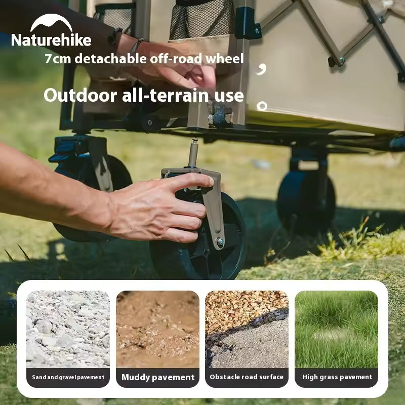 Naturehike Lightweight Folding Trolley 70L - Smoke Gray