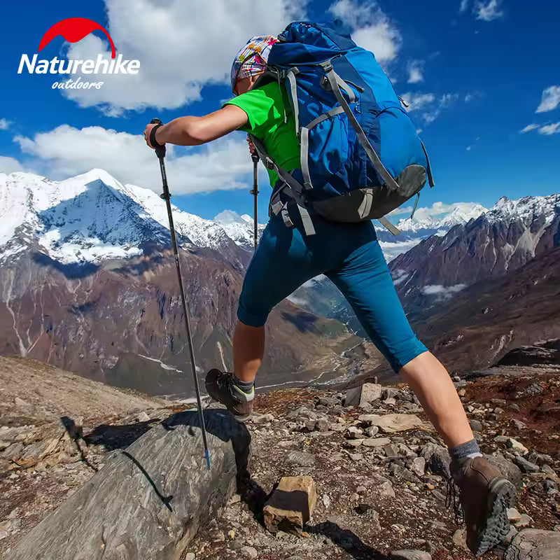 Naturehike ST07 All Carbon 5-node Folding Trekking Pole - Sky Blue (115-135CM)