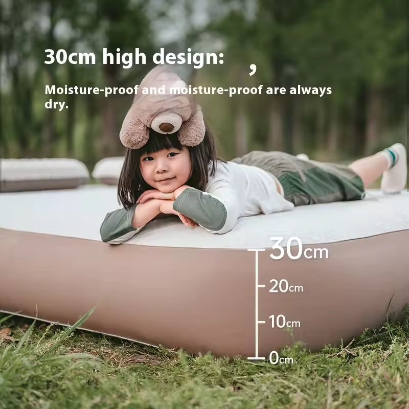 Naturehike DREAM Series Brushed Inflatable Air Mattress with Built-in Pump 200x150x20- Ice Coffee