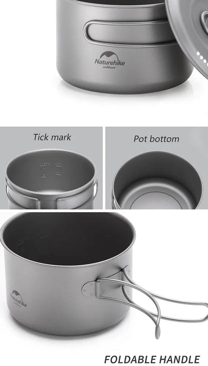 Naturehike TDG02 outdoor Ti pot (1300ML) - Ti Color