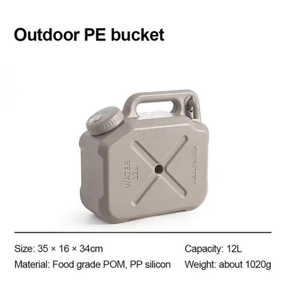 Naturehike Outdoor PE water bucket 12L - Khaki