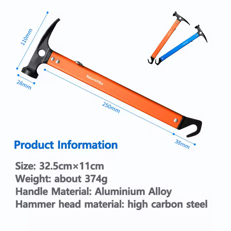 Naturehike Aluminium Multifunctional Outdoor Hammer - Orange