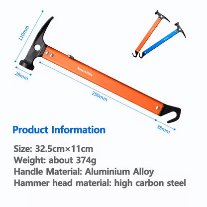 Naturehike Aluminium Multifunctional Outdoor Hammer - Orange