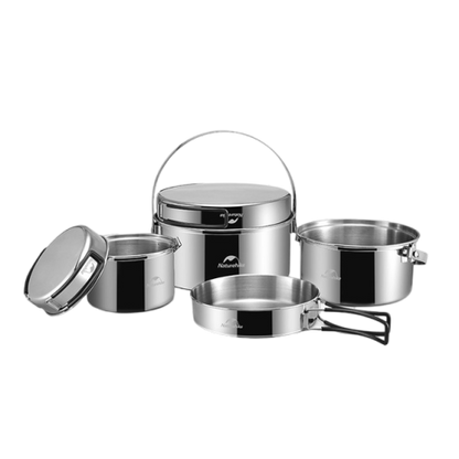 Naturehike 3 in 1 Pot Set - Stainless Steel