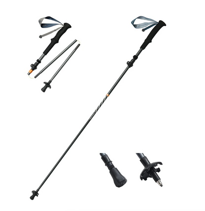 Naturehike Gale UL Carbon And Aluminum Five-Section Adjustable Folding Trekking Pole 115-135cm - Deep Space Gray