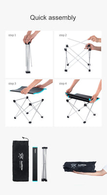 Naturehike FT08 aluminum alloy folding table (Large) - Rock Black