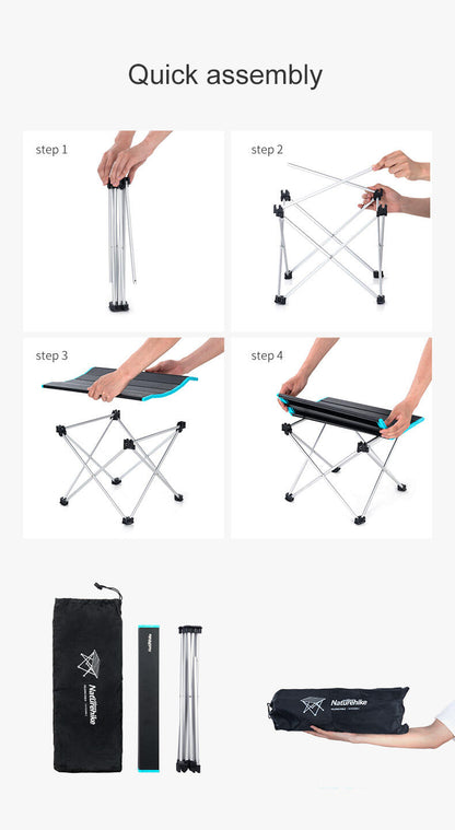 Naturehike FT08 aluminum alloy folding table (Large) - Rock Black