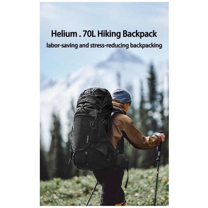 Naturehike Helium Waterproof Hiking Bag 70L - Black