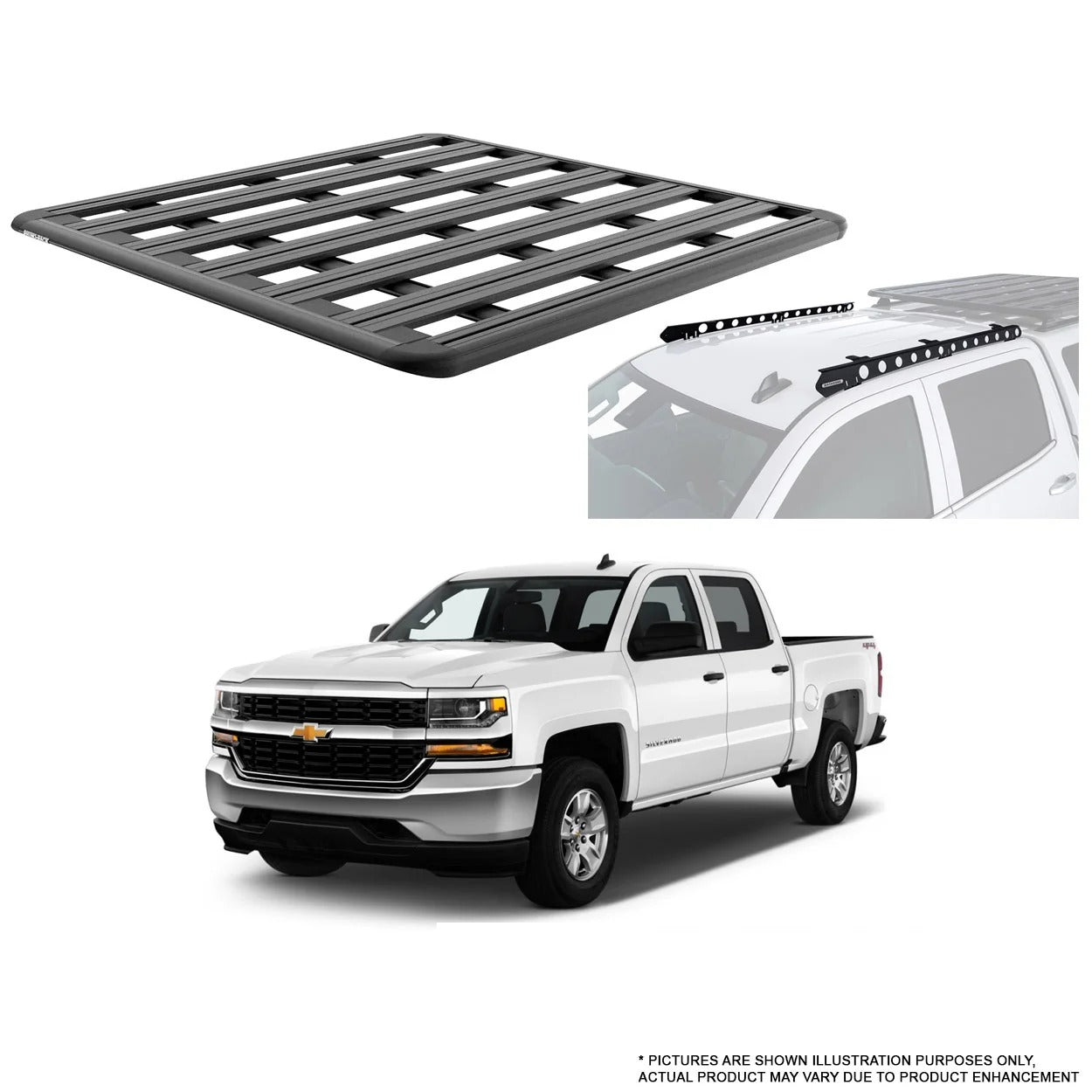 RHINO-RACK | PIONEER PLATFORM 6 | SILVERADO/SIERRA CC 2014-2018 | BB 1500MM X 1430MM