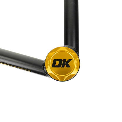 Dirt King 4130 Upper Control Arms - gold cap detail
