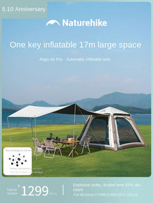 Naturehike Ango Pro Inflatable Tent 240x240x180 - Khaki/Brown