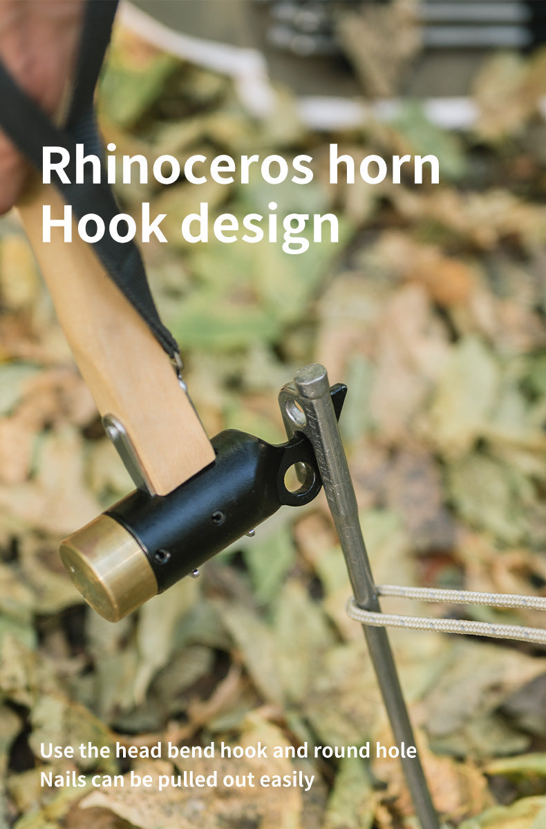 Naturehike Camping Hammer With Solid Wood Handle - Wood