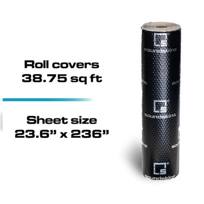 SOUNDSKINS GLOBAL | CLASSIC BULK 2 LAYERED 0.08″ THICK SHEET BUTYL & FOIL | BLACK