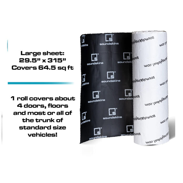 SOUNDSKINS GLOBAL | PRO PLUS 3 LAYERED 0.18″ THICK SHEET BUTYL, FOIL & ACOUSTIC FOAM