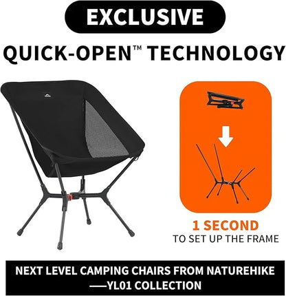 Naturehike Shanhian YL01 Lightweight Chair - Black