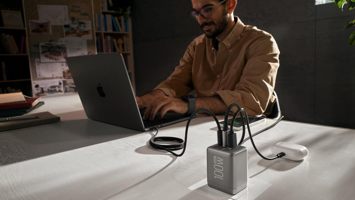 EcoFlow RAPID Pro Charger (100W, 3 Ports, GaN) - Silver
