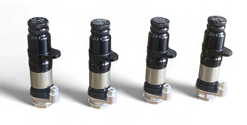 Exceed Tyre Valve Fast Deflate & inflate Long Set of 4 Black