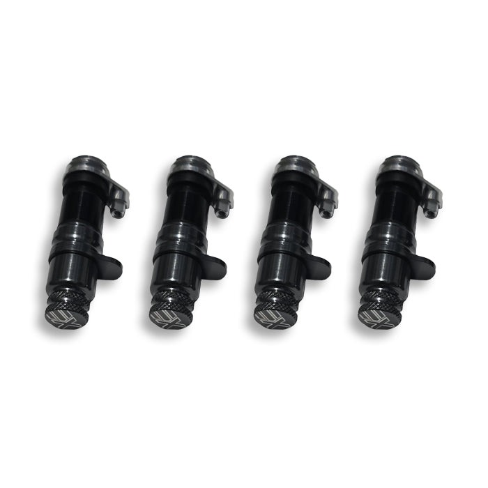 Exceed Tyre Valve Fast Deflate & Inflate Short Set of 4 Black