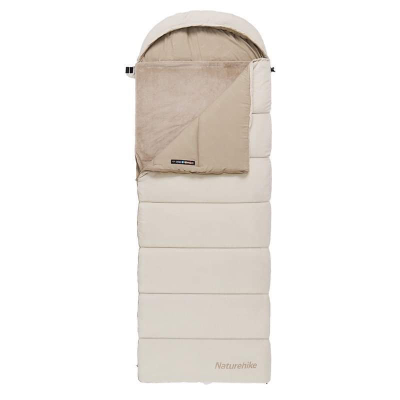 Naturehike RiXuan Envelope Hooded USB-Heating Cotton Sleeping Bag Right Zipper 220x80 - Brown